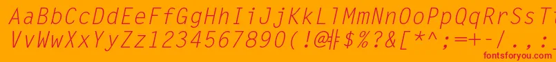 LettergothicstdSlanted Font – Red Fonts on Orange Background