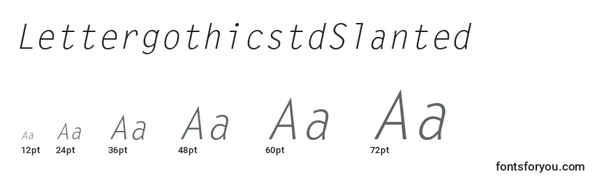 Размеры шрифта LettergothicstdSlanted