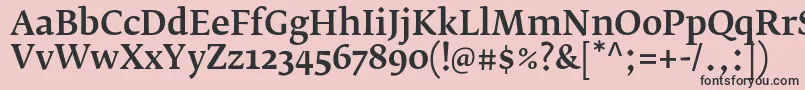 FedraserifbproMedium Font – Black Fonts on Pink Background