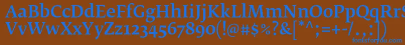 Шрифт FedraserifbproMedium – синие шрифты на коричневом фоне