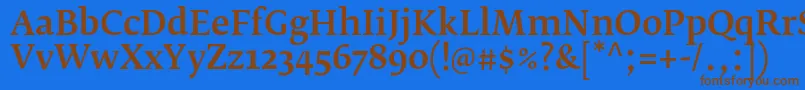 Шрифт FedraserifbproMedium – коричневые шрифты на синем фоне