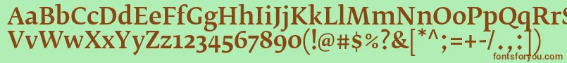 FedraserifbproMedium Font – Brown Fonts on Green Background