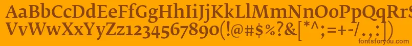 FedraserifbproMedium Font – Brown Fonts on Orange Background