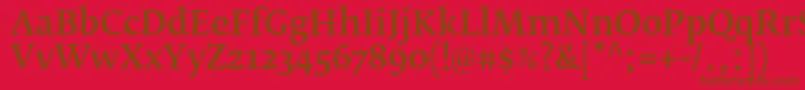 FedraserifbproMedium Font – Brown Fonts on Red Background