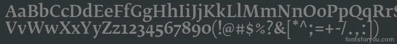 Czcionka FedraserifbproMedium – szare czcionki na czarnym tle