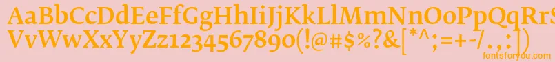 FedraserifbproMedium Font – Orange Fonts on Pink Background