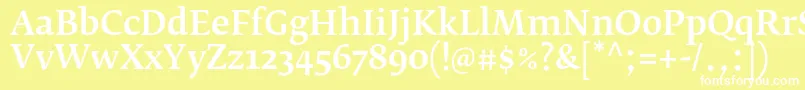 FedraserifbproMedium Font – White Fonts on Yellow Background