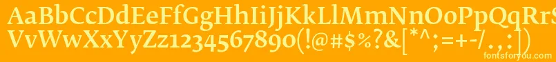 FedraserifbproMedium Font – Yellow Fonts on Orange Background