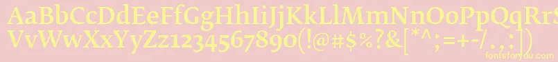 FedraserifbproMedium Font – Yellow Fonts on Pink Background