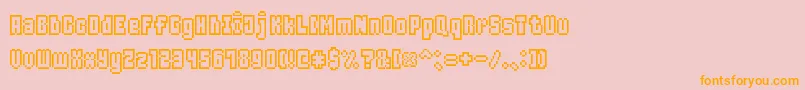 IcePixel7 Font – Orange Fonts on Pink Background