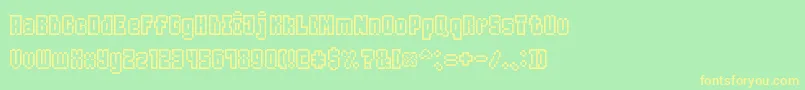 IcePixel7 Font – Yellow Fonts on Green Background