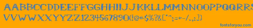 Mrb Font – Blue Fonts on Orange Background
