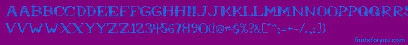 フォントMrb – 紫色の背景に青い文字