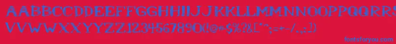 Mrb-Schriftart – Blaue Schriften auf rotem Hintergrund