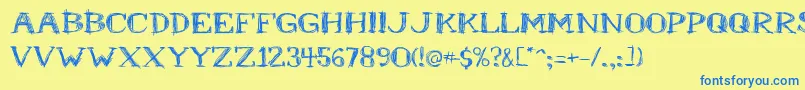 Mrb Font – Blue Fonts on Yellow Background