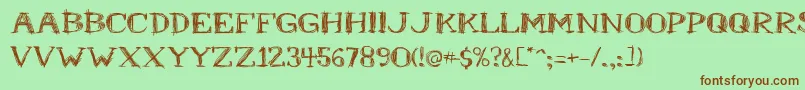 Mrb-Schriftart – Braune Schriften auf grünem Hintergrund