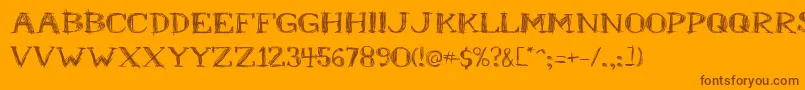 Czcionka Mrb – brązowe czcionki na pomarańczowym tle