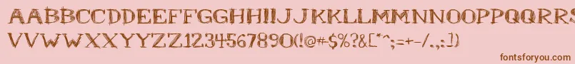 フォントMrb – ピンクの背景に茶色のフォント