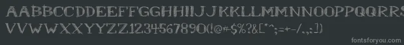 フォントMrb – 黒い背景に灰色の文字