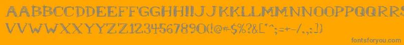 Mrb-Schriftart – Graue Schriften auf orangefarbenem Hintergrund