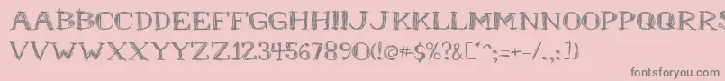 Mrb-fontti – harmaat kirjasimet vaaleanpunaisella taustalla