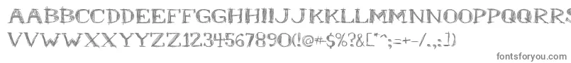 Mrb-fontti – harmaat kirjasimet valkoisella taustalla