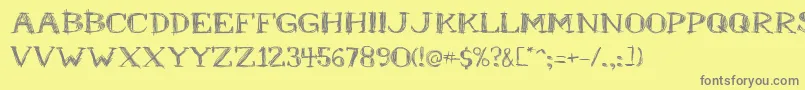 フォントMrb – 黄色の背景に灰色の文字