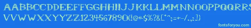 Mrb Font – Green Fonts on Blue Background