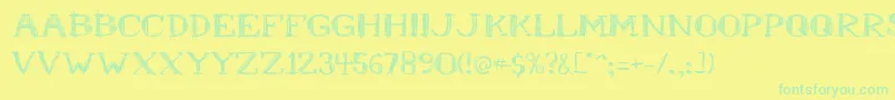 Mrb Font – Green Fonts on Yellow Background