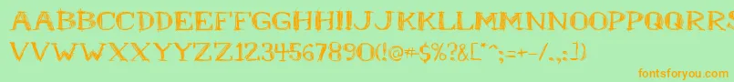 Шрифт Mrb – оранжевые шрифты на зелёном фоне