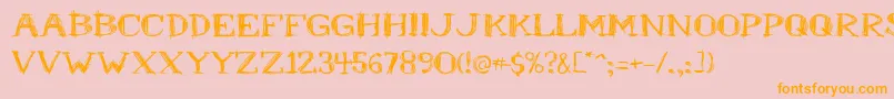 Mrb-Schriftart – Orangefarbene Schriften auf rosa Hintergrund