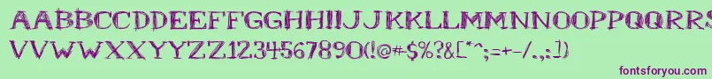 Mrb Font – Purple Fonts on Green Background