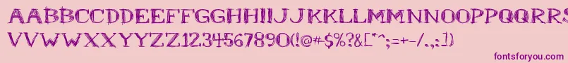 フォントMrb – ピンクの背景に紫のフォント
