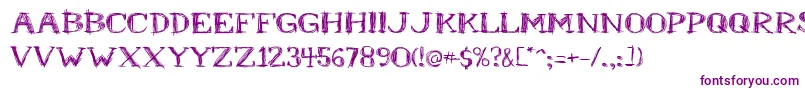 Czcionka Mrb – fioletowe czcionki na białym tle