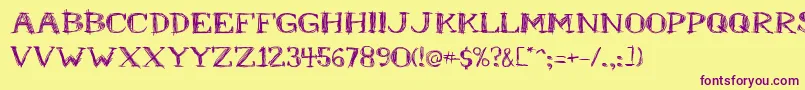 Mrb-fontti – violetit fontit keltaisella taustalla