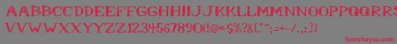 フォントMrb – 赤い文字の灰色の背景