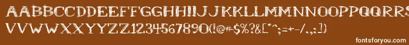 フォントMrb – 茶色の背景に白い文字
