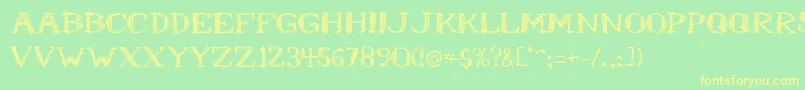 Mrb-Schriftart – Gelbe Schriften auf grünem Hintergrund
