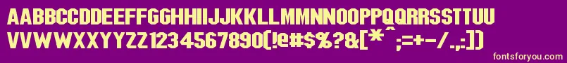 BlitzwingExpanded Font – Yellow Fonts on Purple Background