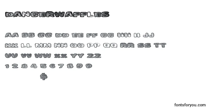 Schriftart Dangerwaffles – Alphabet, Zahlen, spezielle Symbole