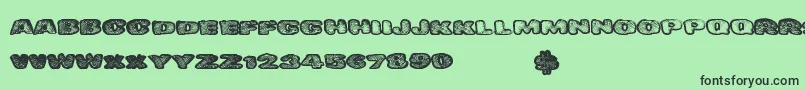 Dangerwaffles Font – Black Fonts on Green Background