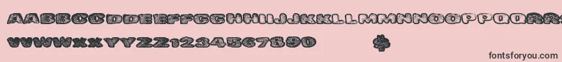 Weitere Informationen zur Dangerwaffles-Schriftart Dangerwaffles-Schriftart – Schwarze Schriften auf rosa Hintergrund