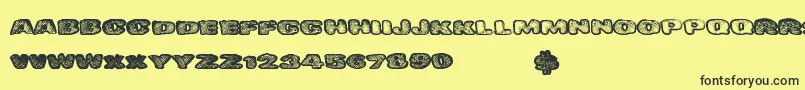 Dangerwaffles Font – Black Fonts on Yellow Background