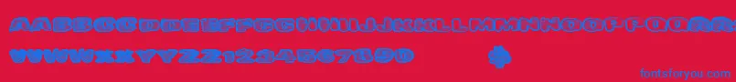 Dangerwaffles Font – Blue Fonts on Red Background