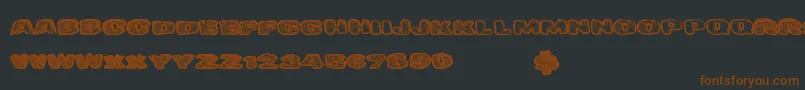 Dangerwaffles-fontti – ruskeat fontit mustalla taustalla
