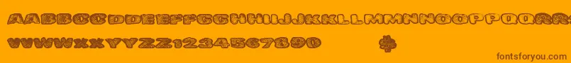 Dangerwaffles Font – Brown Fonts on Orange Background