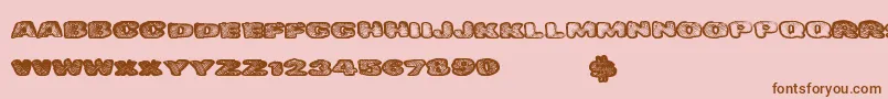 Dangerwaffles Font – Brown Fonts on Pink Background