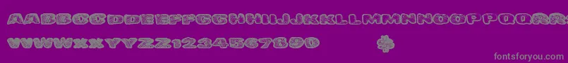 フォントDangerwaffles – 紫の背景に灰色の文字