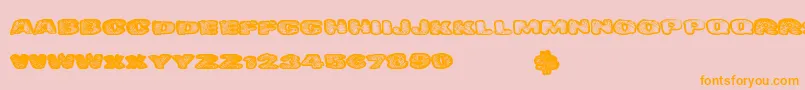 Police Dangerwaffles – polices orange sur fond rose