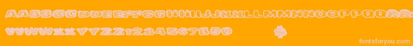 Dangerwaffles Font – Pink Fonts on Orange Background